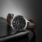  Shop Authentic Emporio Armani Renato Chronograph Black Dial Brown Leather Strap Watch For Men - AR2482 - Luxxuri