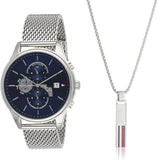  Shop Authentic Tommy Hilfiger Weston Chronograph Blue Dial Silver Mesh Bracelet Watch For Men - 1710504 - Luxxuri
