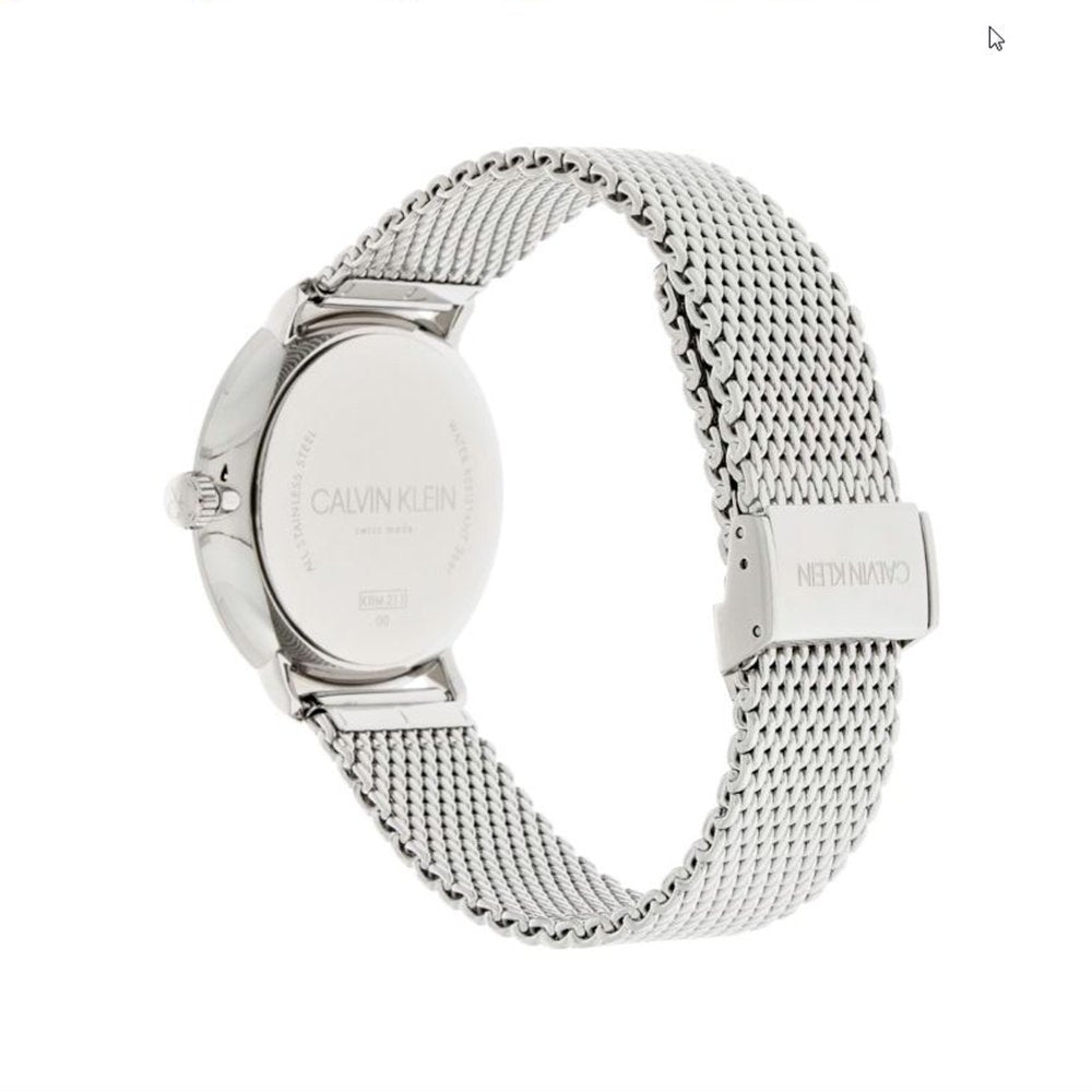  Shop Authentic Calvin Klein White Dial Silver Mesh Bracelet Watch for Women - K8M21126 - Luxxuri