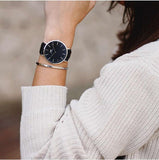  Shop Authentic Daniel Wellington Classic Sheffield Black Dial Black Leather Strap Watch For Women - DW00100145 - Luxxuri