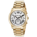  Shop Authentic Michael Kors Cooper Chronograph White Dial Gold Steel Strap Watch For Women - MK5916 - Luxxuri