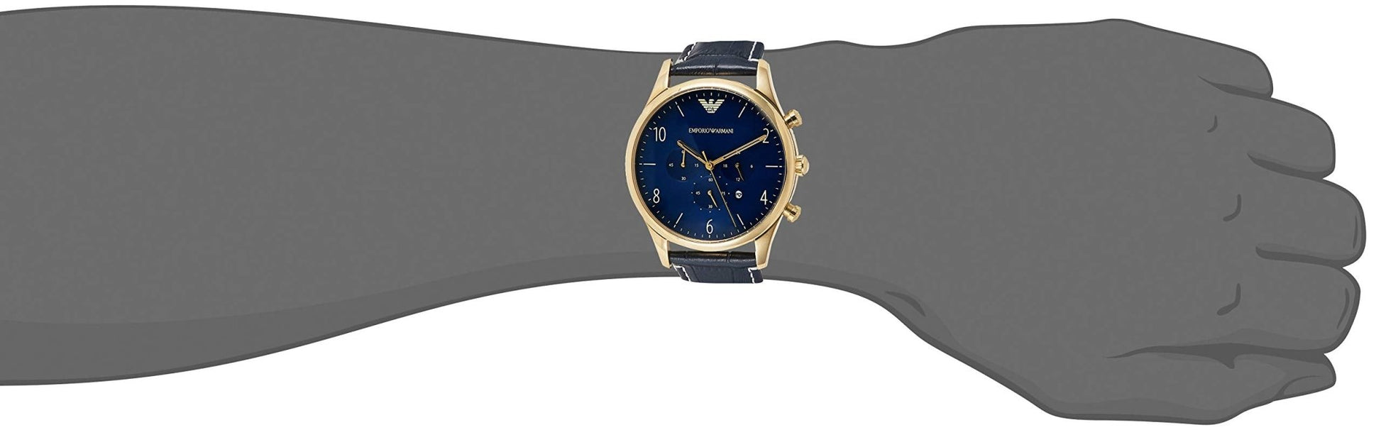  Shop Authentic Emporio Armani Chronograph Midnight Blue Dial Blue Leather Strap Watch For Men - AR1862 - Luxxuri