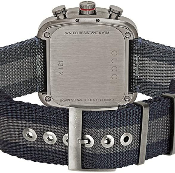  Shop Authentic Gucci Coupe Chronograph Blue Dial Two Tone NATO Strap Watch for Men - YA131203 - Luxxuri