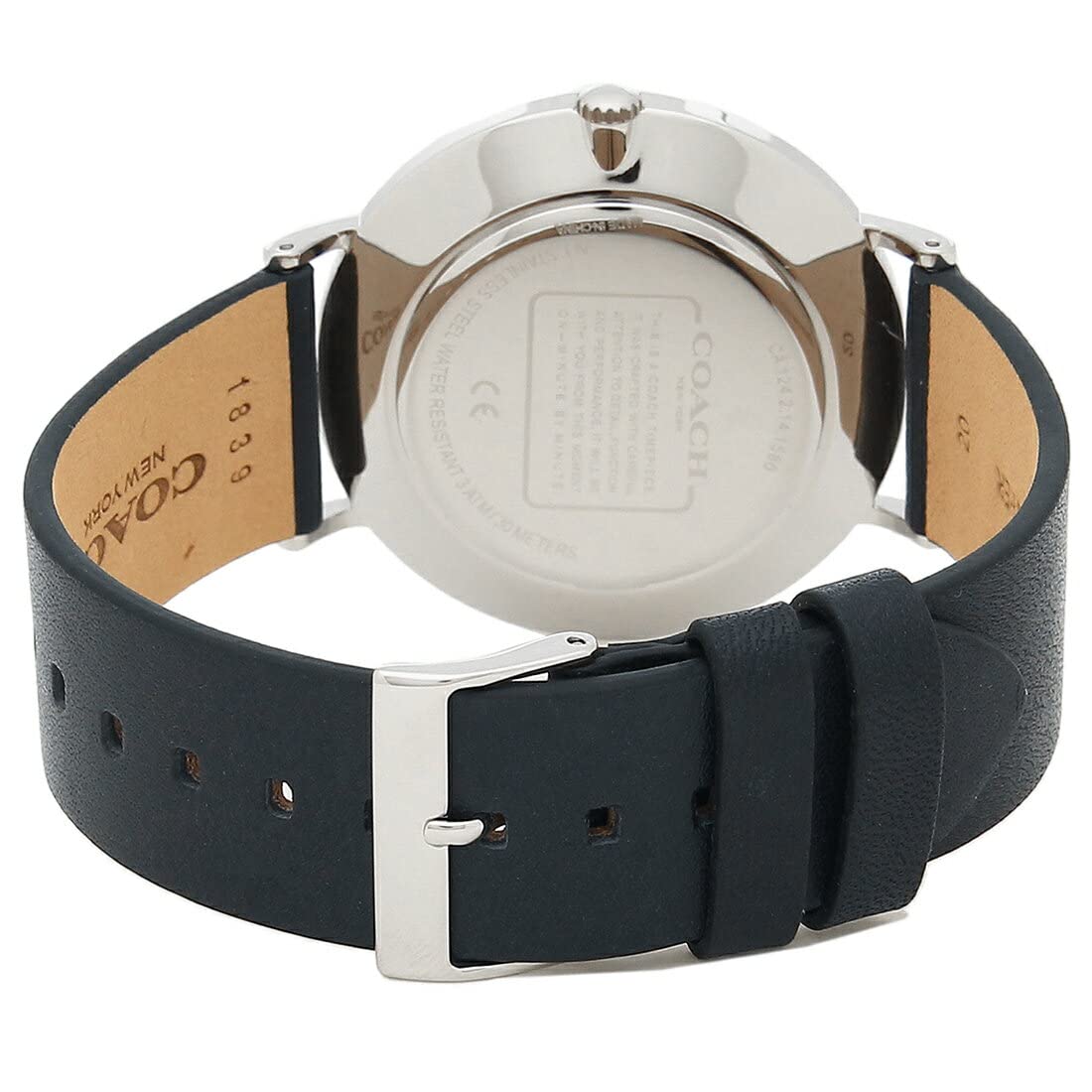 Coach Charles Grey Dial Black Leather Strap Watch for Men - 14602150
