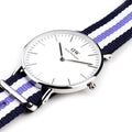  Shop Authentic Daniel Wellington Classic Trinity White Dial Three Tone Nylon Strap Watch For Women - 0609DW - Luxxuri