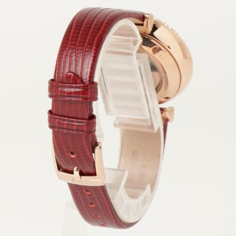  Shop Authentic Emporio Armani Meccanico Automatic Silver Dial Burgundy Leather Strap Watch For Women - AR60044 - Luxxuri