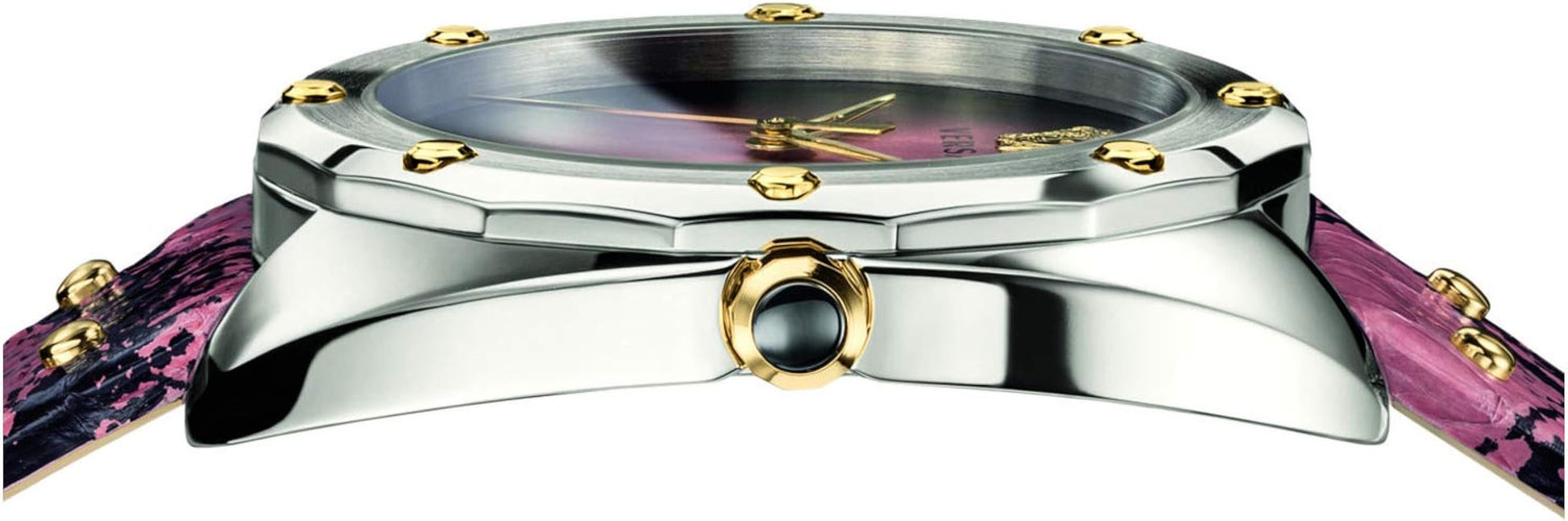  Shop Authentic Versace Shadov Pink Dial Pink Leather Strap Watch for Women - VEBM00818 - Luxxuri