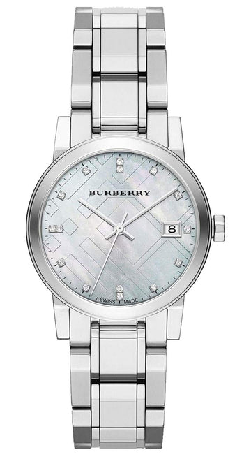  Shop Authentic Burberry The City Diamonds Silver Dial Silver Steel Strap Watch for Women - BU9125 - Luxxuri