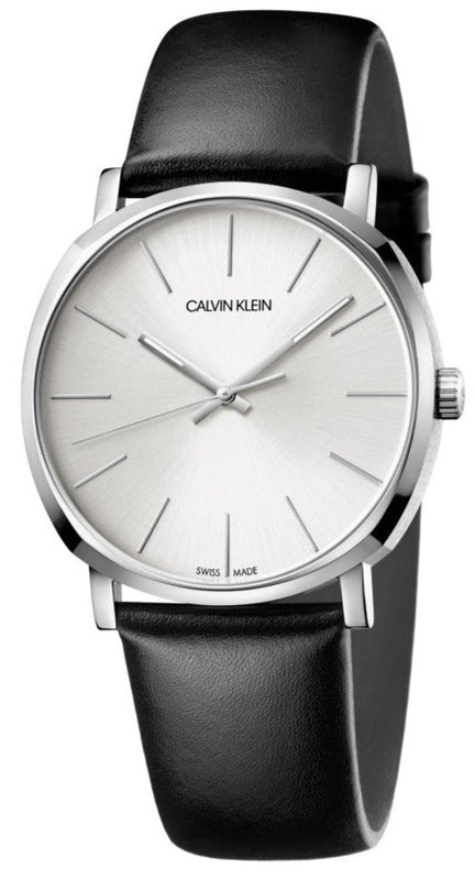  Shop Authentic Calvin Klein Posh Silver Dial Black Leather Strap Watch for Men - K8Q311C6 - Luxxuri