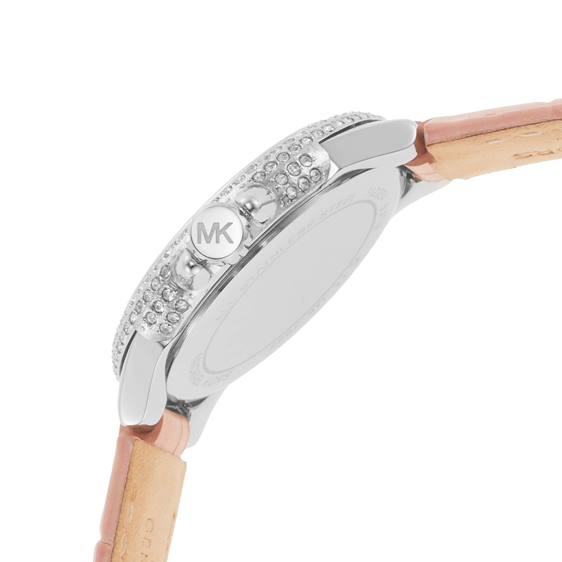  Shop Authentic Michael Kors Camille Three-Hand Crystals White Dial Pink Leather Strap Watch for Women - MK2963 - Luxxuri