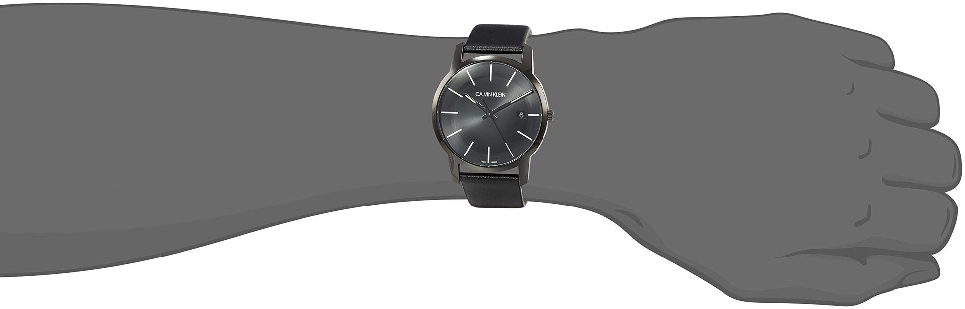  Shop Authentic Calvin Klein City Quartz Black Dial Black Leather Strap Watch for Men - K2G2G4CX - Luxxuri