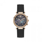  Shop Authentic Guess Solstice Diamonds Black Mother of Pearl Dial Black Rubber Strap Watch for Women - GW0113L2 - Luxxuri
