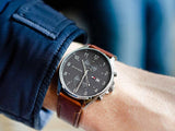  Shop Authentic Tommy Hilfiger West Chronograph Grey Dial Brown Leather Strap Watch For Men - 1791710 - Luxxuri