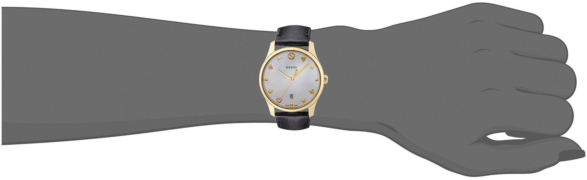  Shop Authentic Gucci G-Timeless Mother of Pearl Dial Black Leather Strap Watch For Women - YA126589 - Luxxuri