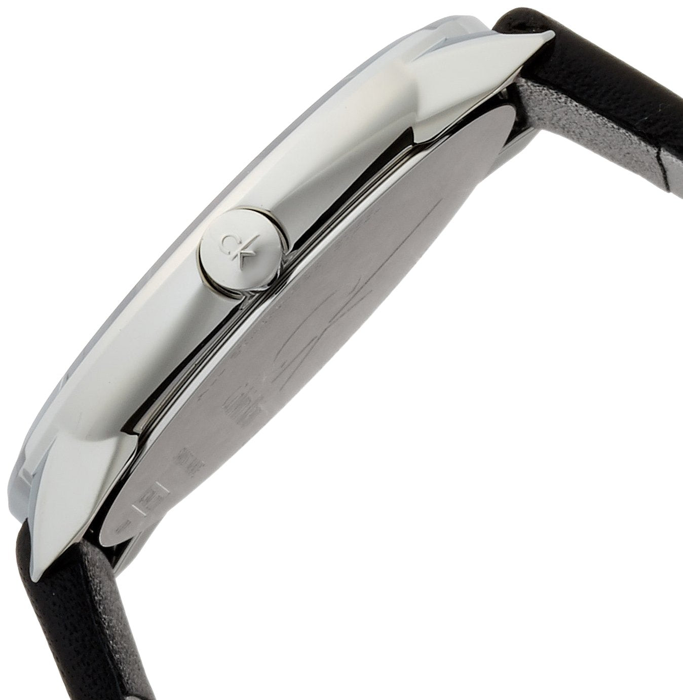  Shop Authentic Calvin Klein Minimal Silver Dial Black Leather Strap Watch for Women - K3M221C6 - Luxxuri