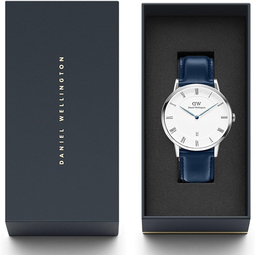  Shop Authentic Daniel Wellington Dapper Somerset White Dial Blue Leather Strap Watch For Men - DW00100192 - Luxxuri