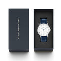  Shop Authentic Daniel Wellington Dapper Somerset White Dial Blue Leather Strap Watch For Men - DW00100192 - Luxxuri
