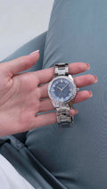  Shop Authentic Guess Glitter Burst Diamonds Blue Dial Silver Steel Strap Watch for Women - GW0405L1 - Luxxuri