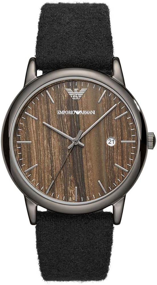  Shop Authentic Emporio Armani Luigi Analog Brown Dial Black Leather Strap Watch For Men - AR11156 - Luxxuri