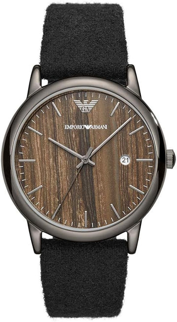  Shop Authentic Emporio Armani Luigi Analog Brown Dial Black Leather Strap Watch For Men - AR11156 - Luxxuri