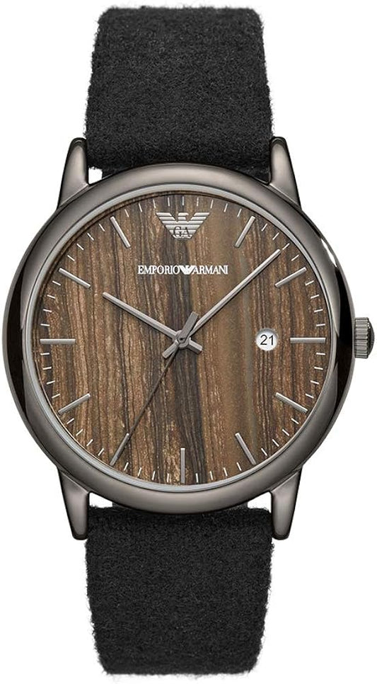  Shop Authentic Emporio Armani Luigi Analog Brown Dial Black Leather Strap Watch For Men - AR11156 - Luxxuri
