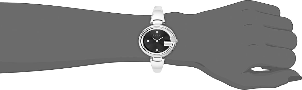  Shop Authentic Gucci Guccissima Black Dial Silver Steel Strap Watch For Women - YA134301 - Luxxuri