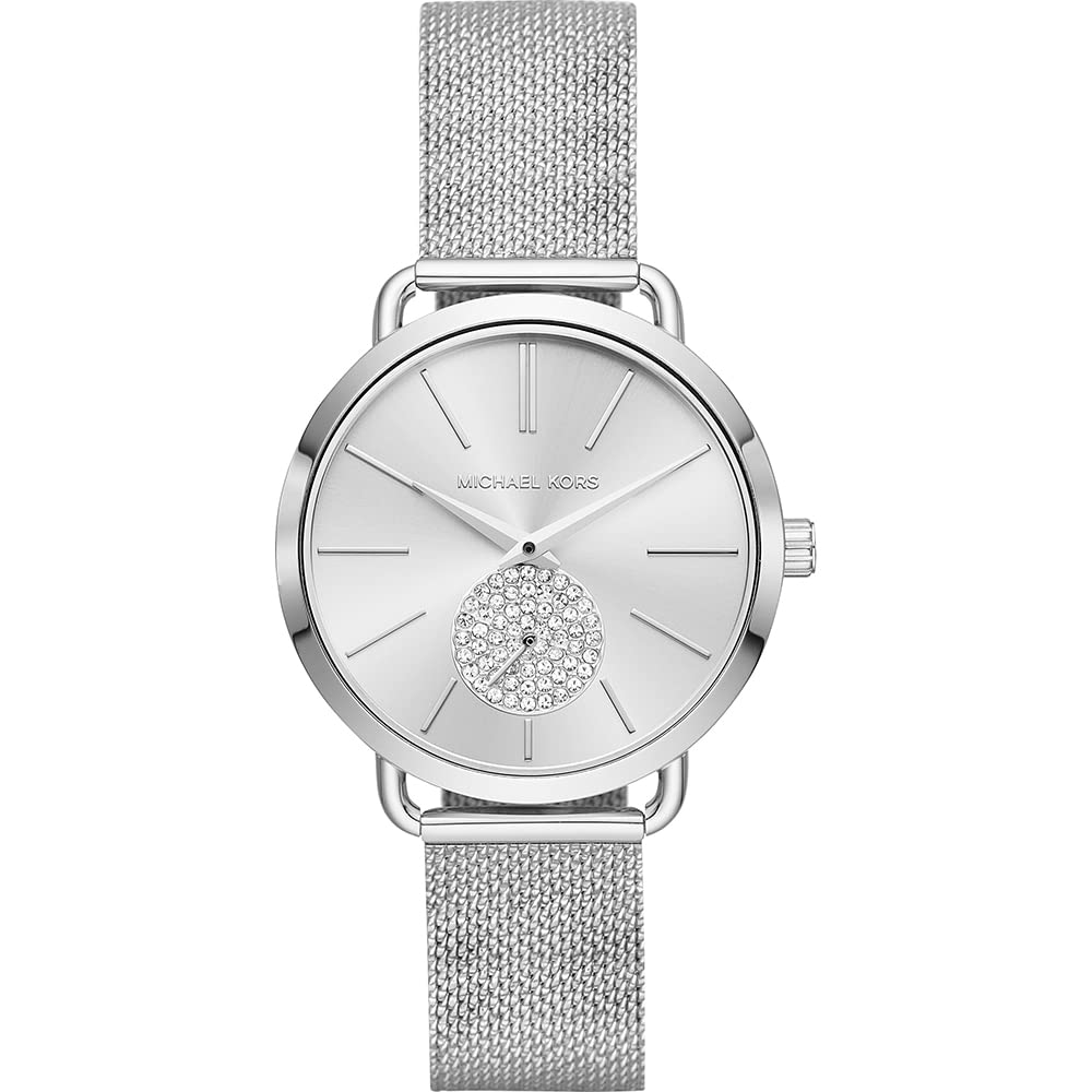  Shop Authentic Michael Kors Portia Silver Dial Silver Mesh Bracelet Watch for Women - MK3843 - Luxxuri
