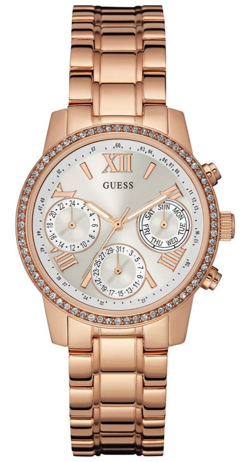  Shop Authentic Guess Mini Surprise Analog Silver Dial Rose Gold Steel Strap Watch For Women - W0623L2 - Luxxuri