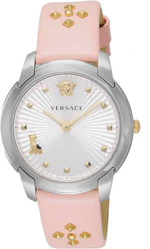  Shop Authentic Versace Audrey Quartz White Dial Pink Leather Strap Watch for Women - VELR00119 - Luxxuri