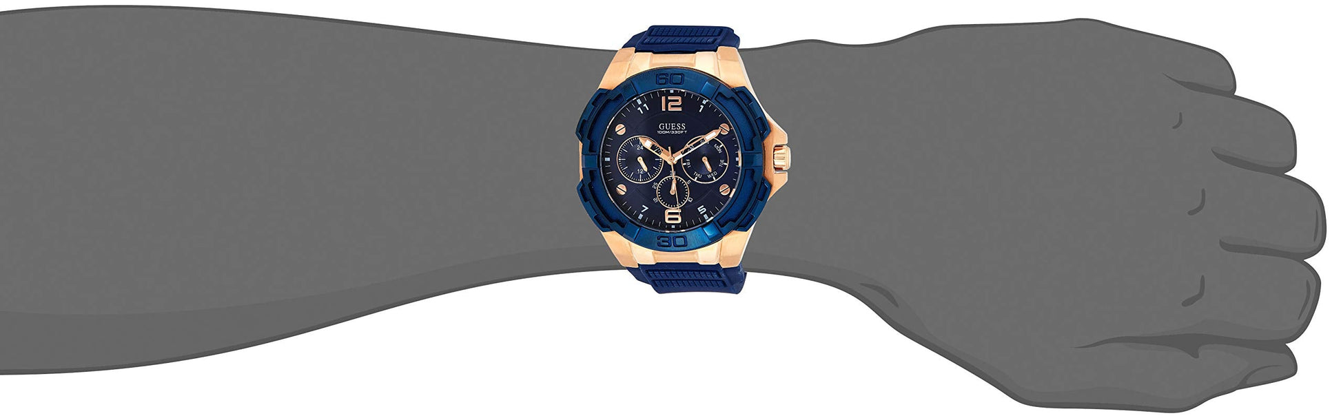  Shop Authentic Guess Genesis Quartz Blue Dial Blue Silicone Strap Watch For Men - W1254G3 - Luxxuri