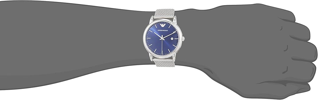  Shop Authentic Emporio Armani Luigi Quartz Blue Dial Silver Mesh Bracelet Watch For Men - AR11230 - Luxxuri