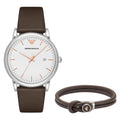  Shop Authentic Emporio Armani Herren White Dial Brown Leather Strap Watch For Men - AR11103 - Luxxuri
