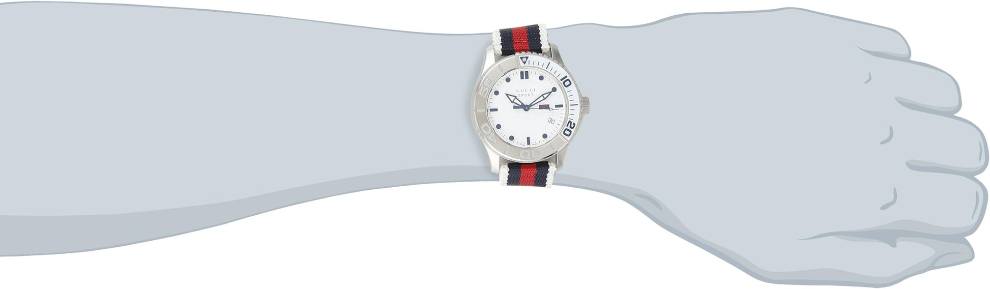  Shop Authentic Gucci G Timeless Quartz White Dial Two Tone Nylon Strap Watch for Men - YA126239 - Luxxuri