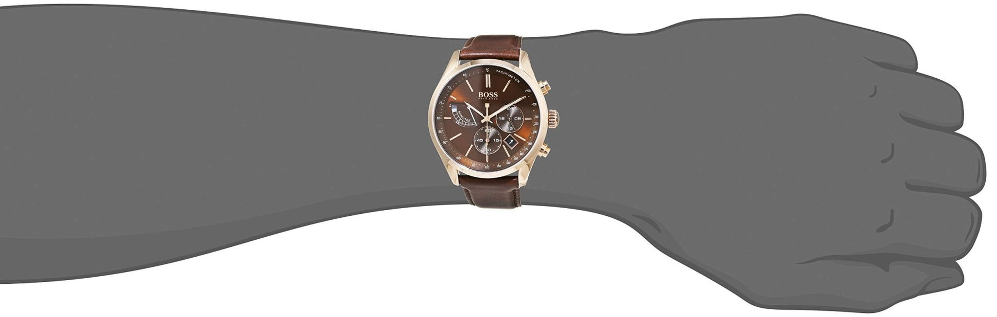  Shop Authentic Hugo Boss Grand Prix Brown Dial Brown Leather Strap Watch for Men - 1513605 - Luxxuri