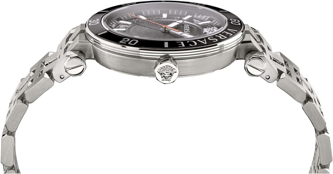  Shop Authentic Versace Greca Sport Quartz Black Dial Silver Steel Strap Watch For Men - VEZ300321 - Luxxuri