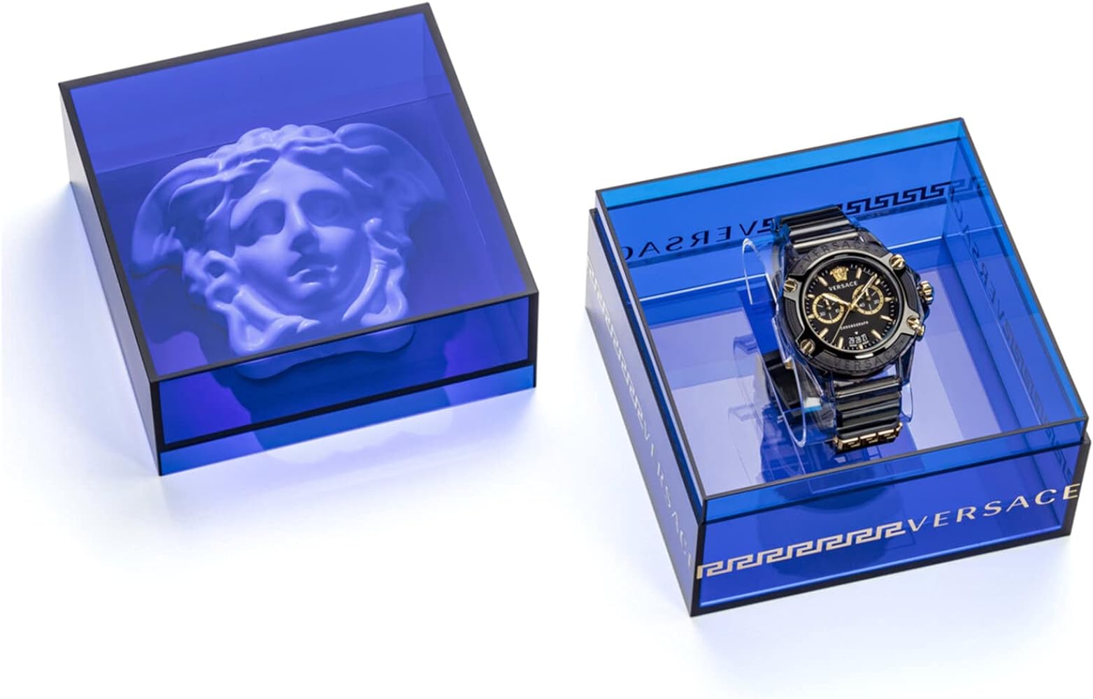  Shop Authentic Versace Icon Active Chronograph Black Dial Black Steel Strap Watch for Men - VEZ700421 - Luxxuri