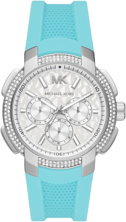  Shop Authentic Michael Kors Sidney Multifunction Analog White Dial Turquoise Silicone Strap Watch For Women - MK7246 - Luxxuri