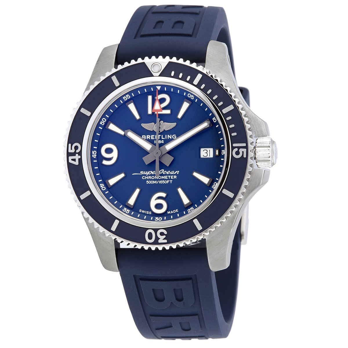  Shop Authentic Breitling Superocean 44mm Automatic Blue Dial Blue Rubber Strap Watch for Men - A17367D81C1S2 - Luxxuri