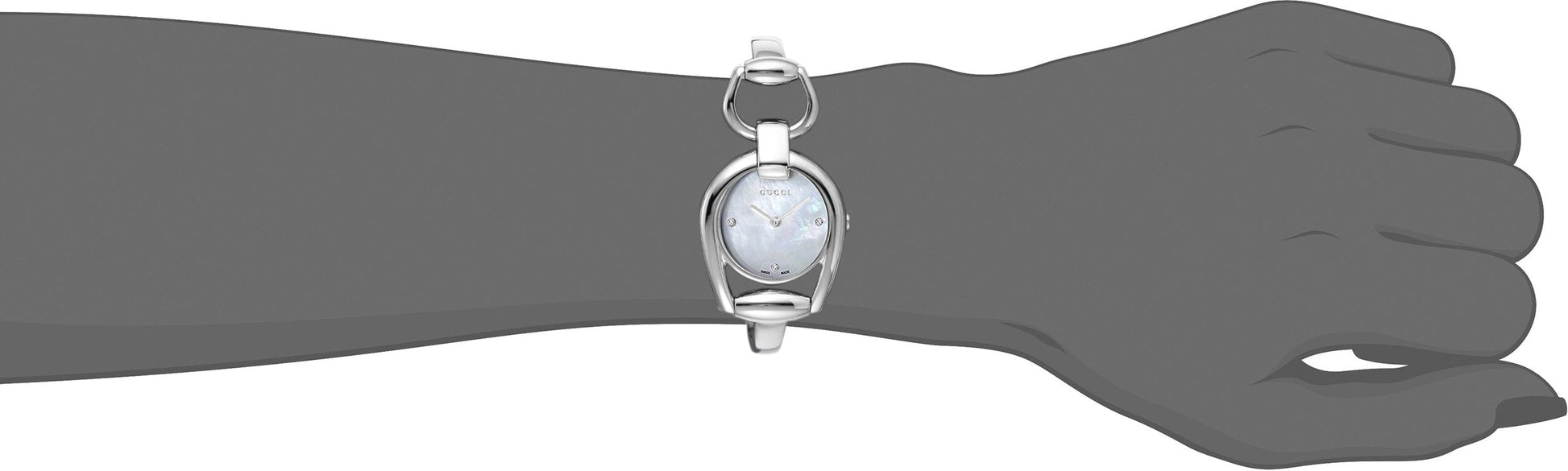  Shop Authentic Gucci Horsebit Collection Diamonds Mother of Pearl Dial Silver Steel Strap Watch For Women - YA139506 - Luxxuri