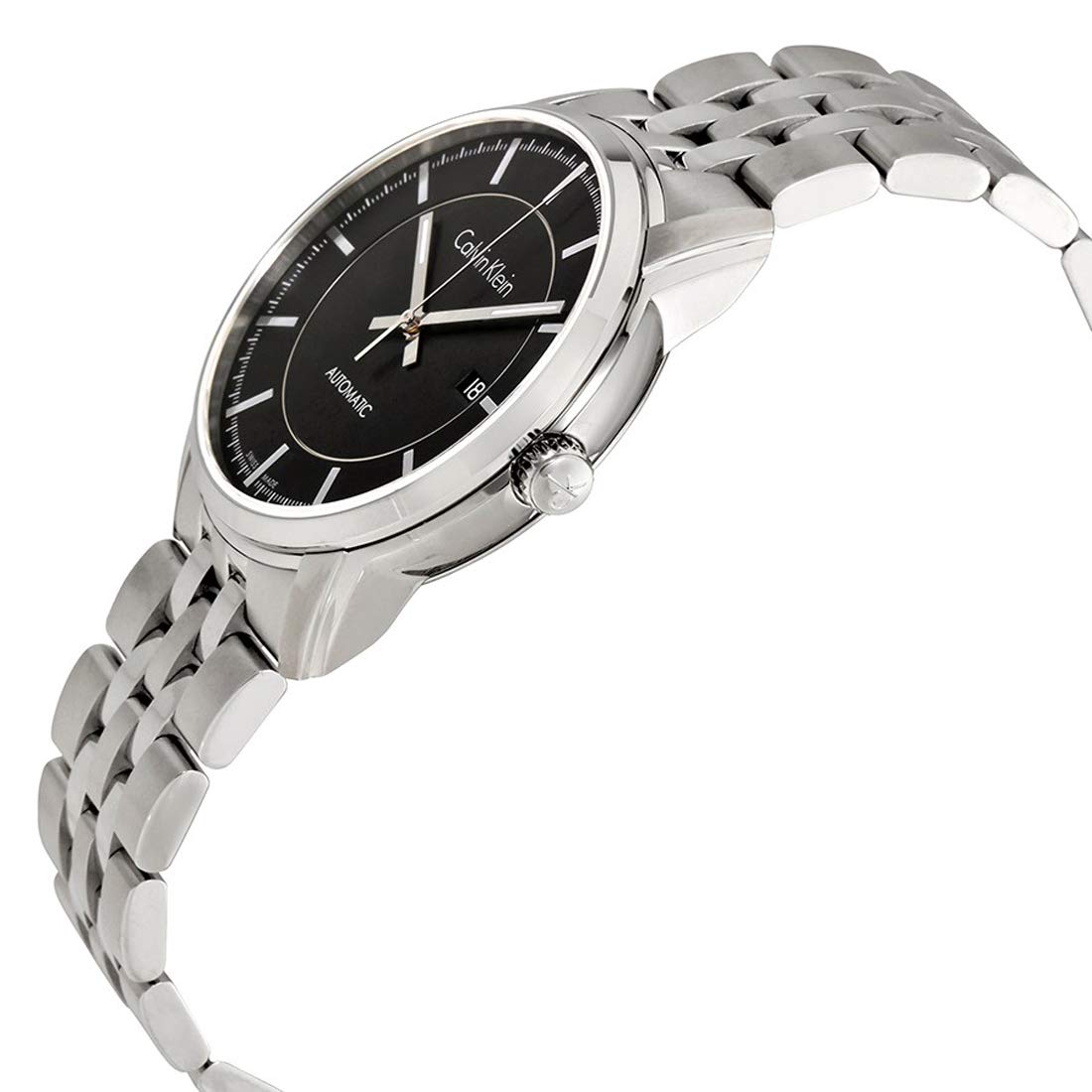  Shop Authentic Calvin Klein Infinity Black Dial Silver Steel Strap Watch for Men - K5S34141 - Luxxuri