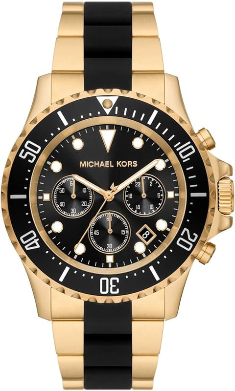  Shop Authentic Michael Kors Everest Chronograph Black Dial Two Tone Steel Strap Watch For Men - MK8979 - Luxxuri
