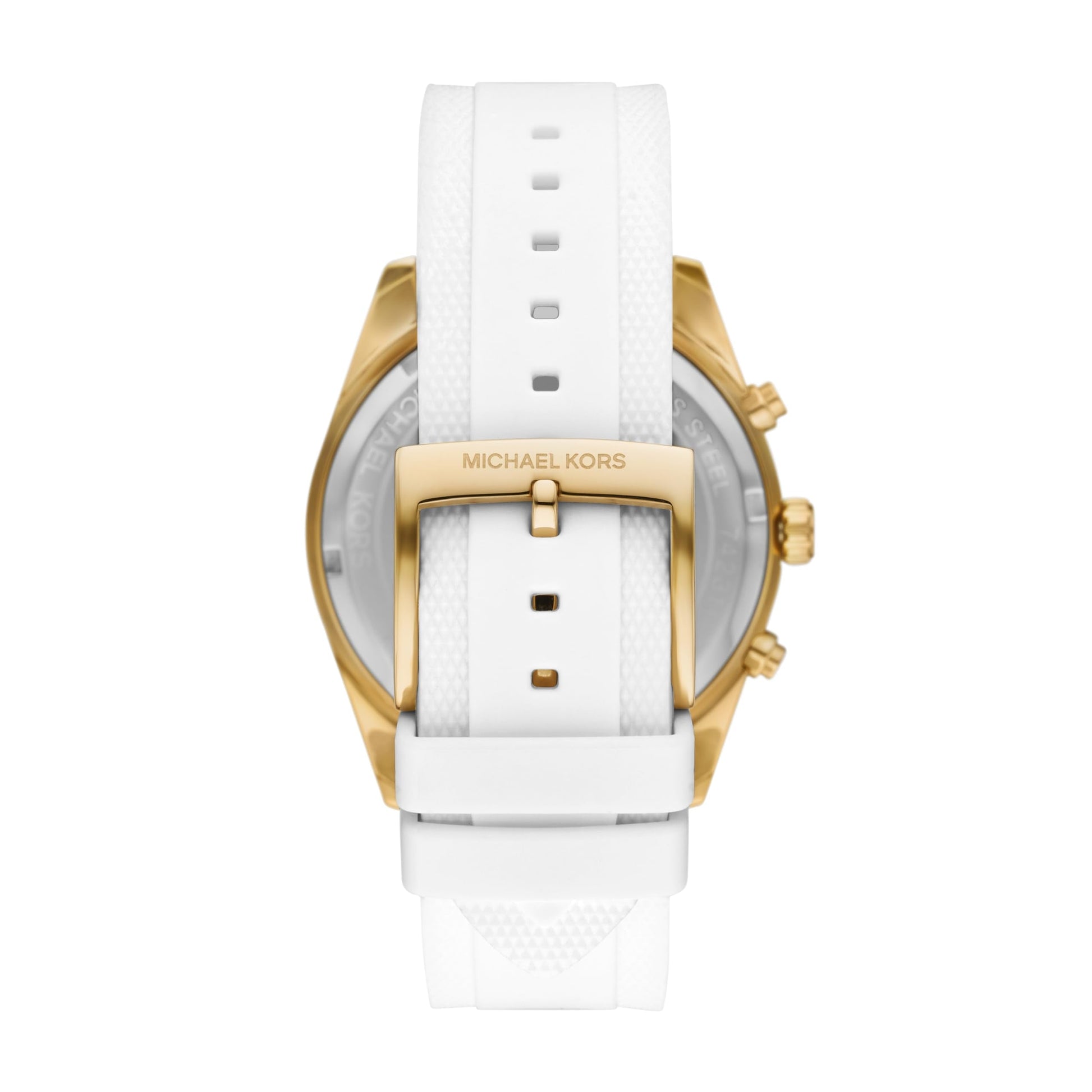  Shop Authentic Michael Kors Hadyn Chronograph White Dial White Rubber Strap Watch for Women - MK7484 - Luxxuri
