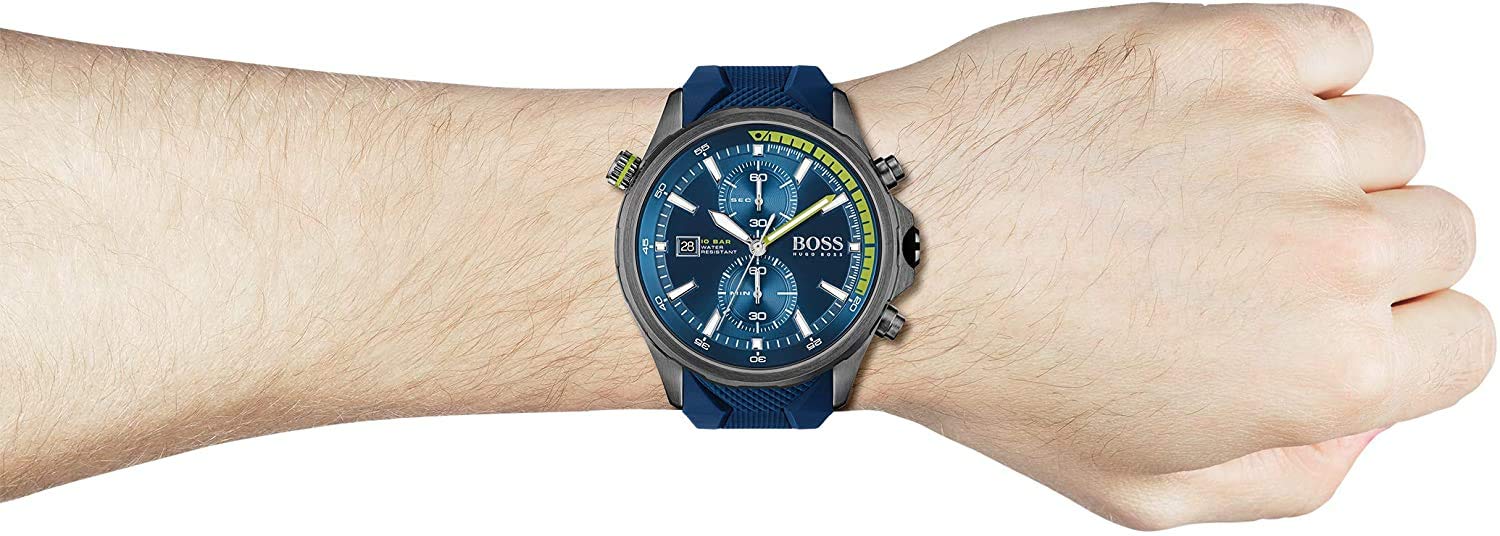  Shop Authentic Hugo Boss Globetrotter Blue Dial Blue Silicone Strap Watch for Men - 1513821 - Luxxuri