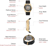  Shop Authentic Fossil Everett Automatic Skeleton Black Dial Black Leather Strap Watch for Men - ME3208 - Luxxuri