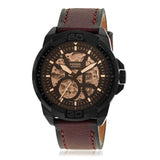  Shop Authentic Fossil Bronson Automatic Skeleton Black Dial Brown Leather Strap Watch for Men - ME3219 - Luxxuri