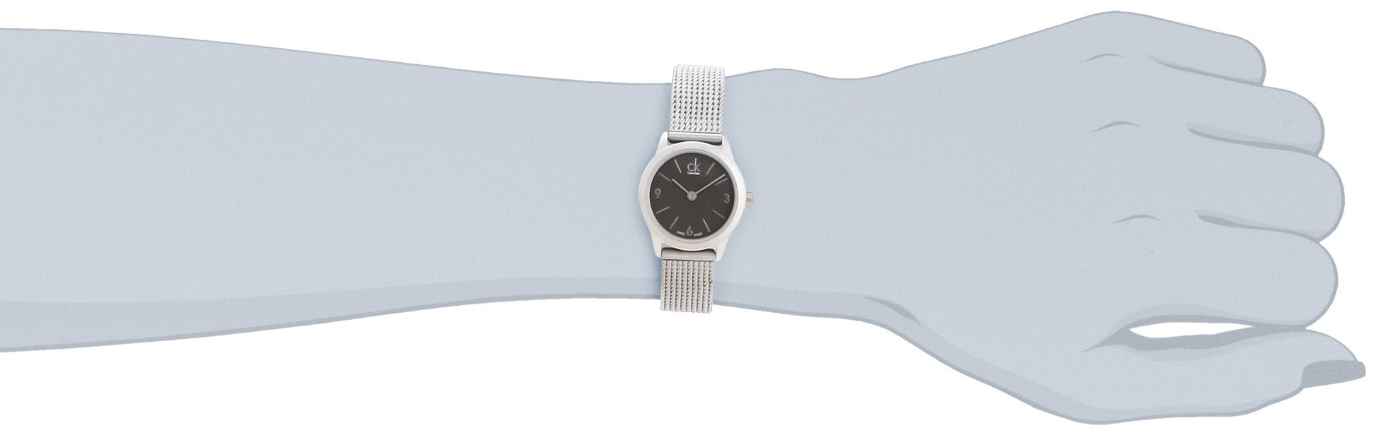  Shop Authentic Calvin Klein Minimal Grey Dial Silver Mesh Bracelet Watch for Women - K3M53154 - Luxxuri
