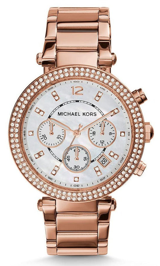  Shop Authentic Michael Kors Parker White Dial with Diamonds Rose Gold Steel Strap Watch for Women - MK5491 - Luxxuri