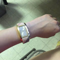 Burberry Pioneer Champagne Dial Haymarket Beige Leather Strap Watch for Women - BU9407