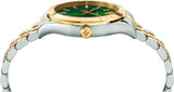  Shop Authentic Versace Hellenyium Quartz Green Dial Two Tone Steel Strap Watch For Men - VEVI00620 - Luxxuri
