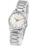  Shop Authentic Gucci G Timeless Silver Dial Silver Steel Strap Watch For Women - YA126523 - Luxxuri